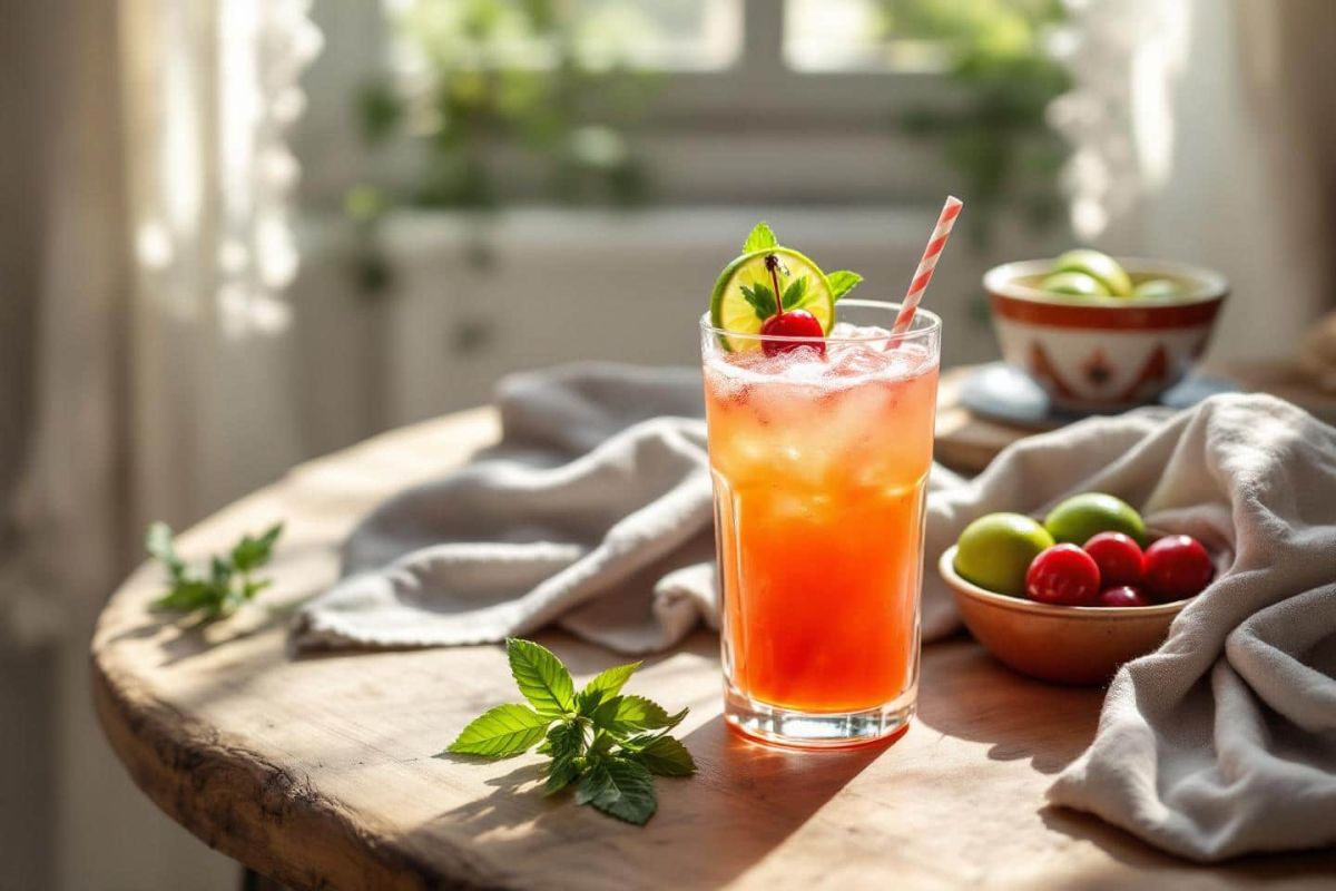 Le collins griotte-citron vert : un cocktail rafraîchissant et audacieux