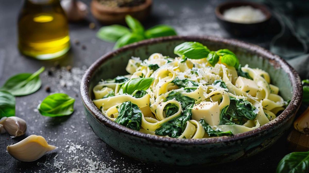 Tagliatelles à la crème d'épinards : l'italien dans votre assiette