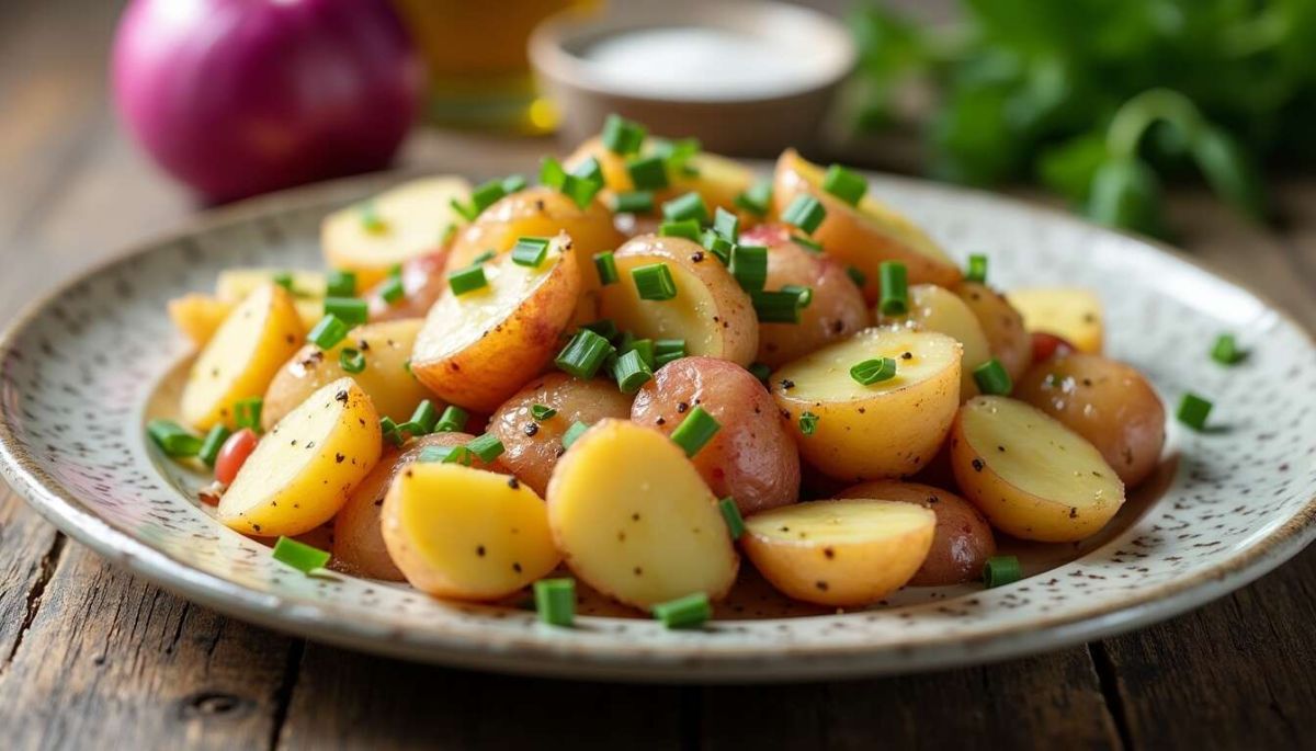 Un voyage gustatif au coeur des saveurs nordiques avec la salade de pommes de terre et harengs