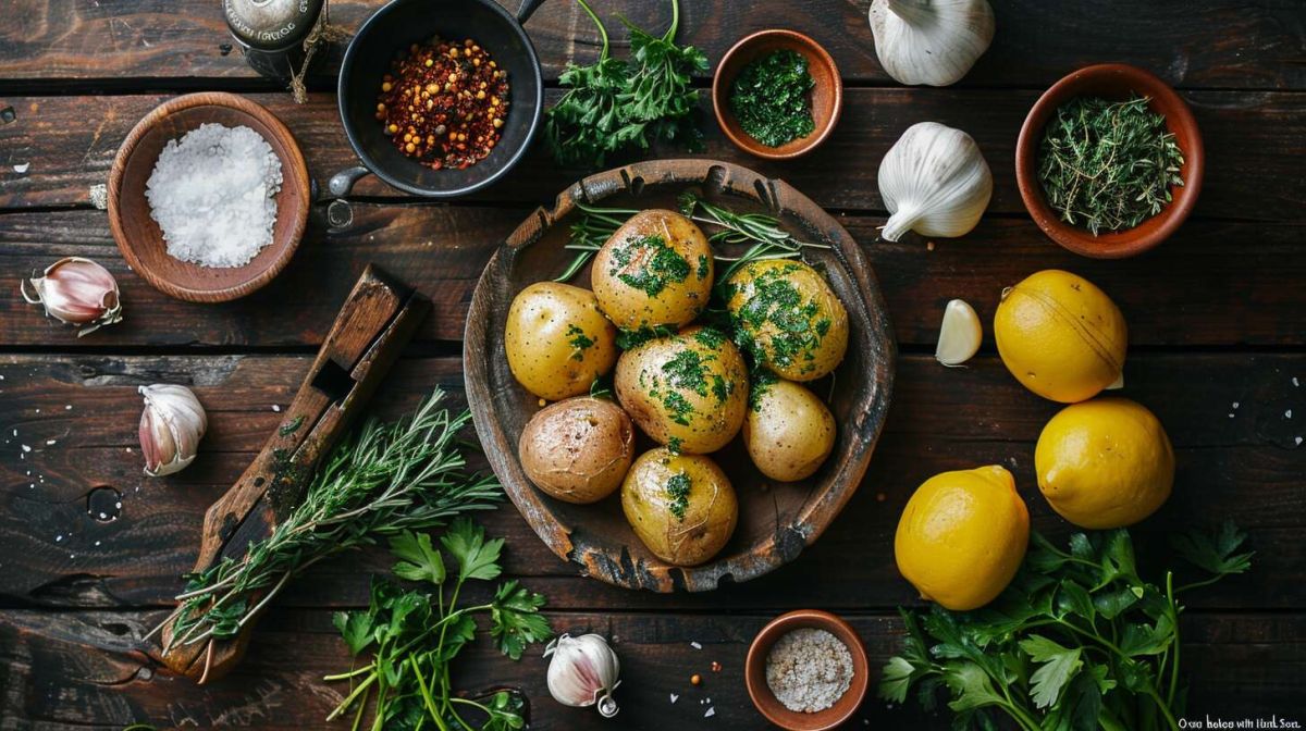 Savoureuses pommes de terre au four et leur délicieuse sauce aux fines herbes