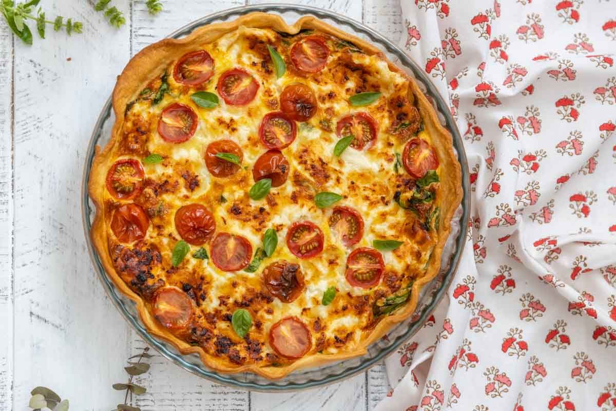 Quiche estivale aux épinards et ricotta