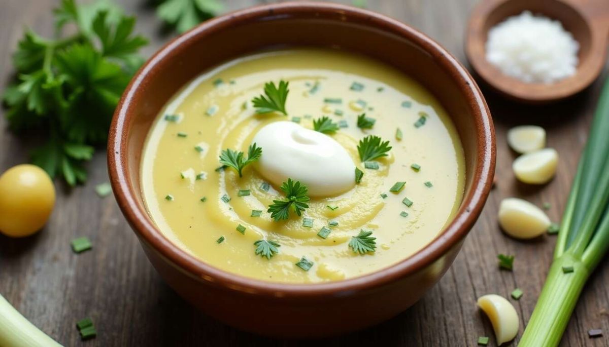 Une délicieuse soupe de poireaux et céleri à réaliser simplement