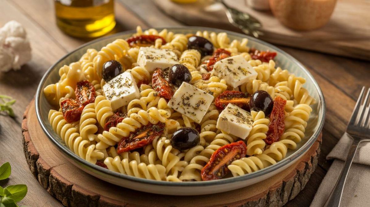 Découvrez la salade de pâtes aux légumes de saison et fromage frais