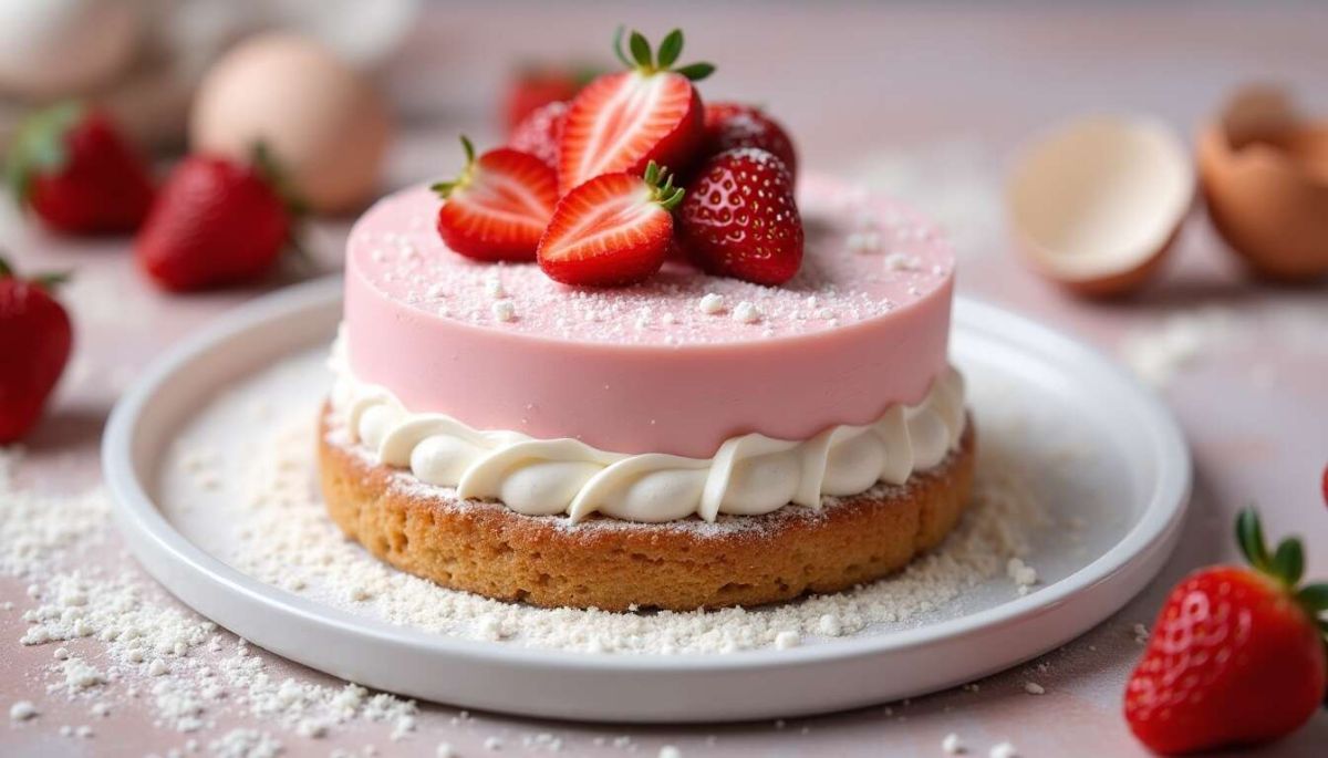 Une douce aventure : découvrez le bavarois aux fraises sur génoise