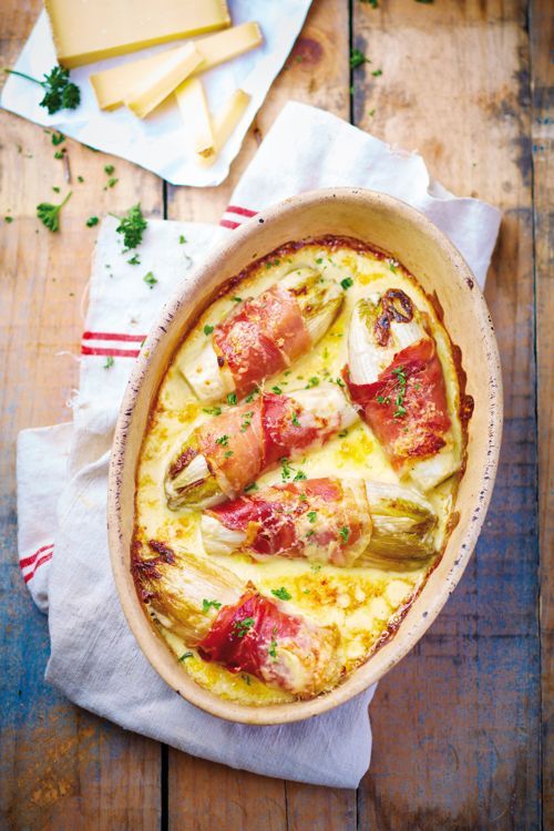 Gratin d'Etivaz AOP aux endives et au speck