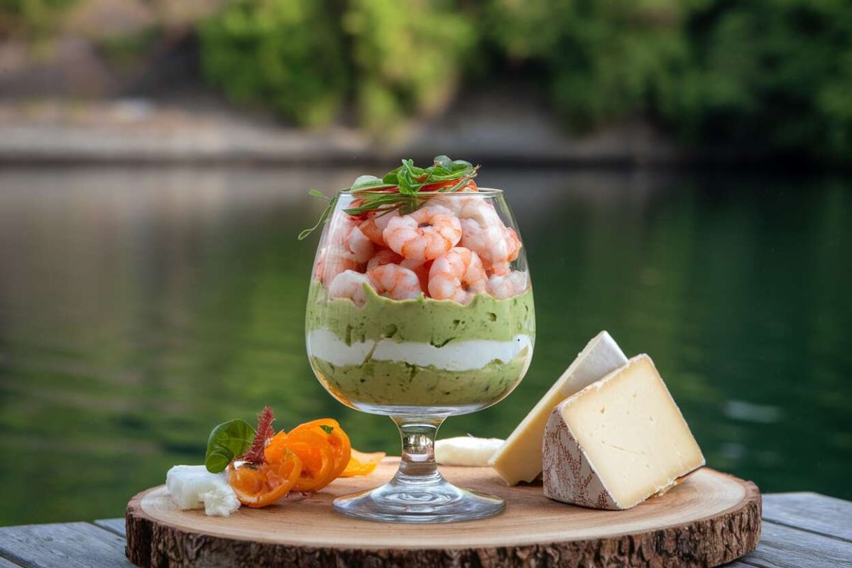 Verrines de rêve : avocat, crevettes et St Môret pour une entrée chic