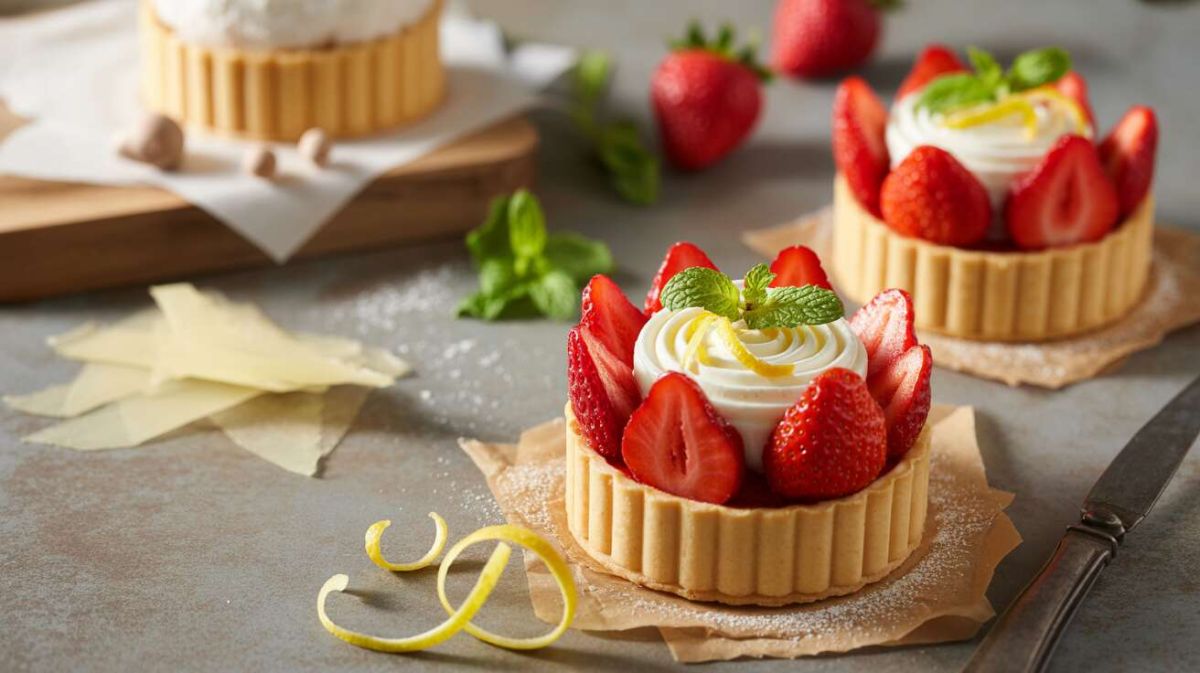 Des tartelettes à la fraise et fromage frais pour une touche de douceur