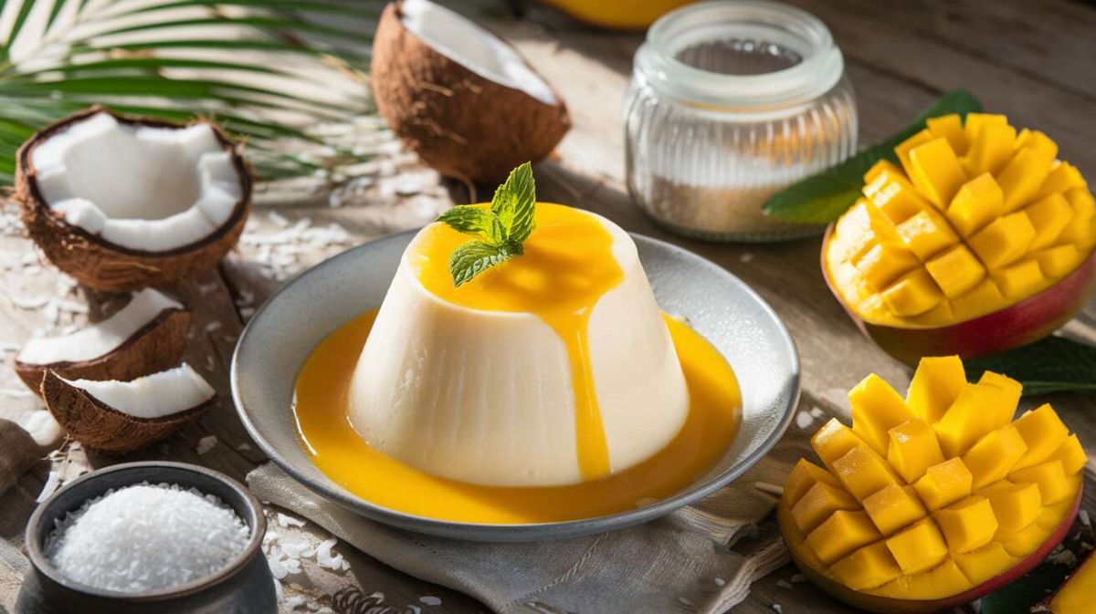 Panna cotta au lait de coco et coulis de mangue : une douceur exotique à savourer
